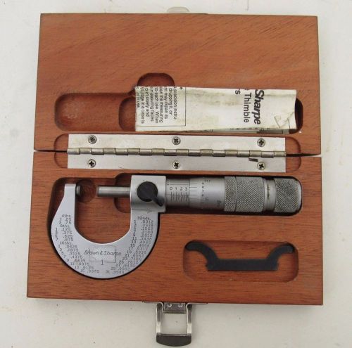 BROWN &amp; SHARPE NO.1 CONVERTIBLE THIMBLE MICROMETERS SWISS MADE W/ CASE SHIP FREE