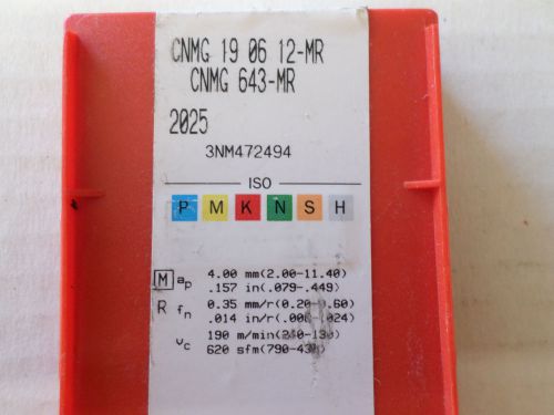 CNMG 643-MR 2025, CNMG 19 06 12-MR 2025 SANDVIK BOX OF 3 INSERTS
