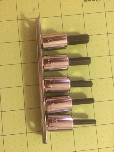 5pc Hex Socket Set 3/8&#034;dr With 3/8&#034;, 5/16&#034;, 1/4&#034;, 7/32&#034;, 3/16&#034; Hex