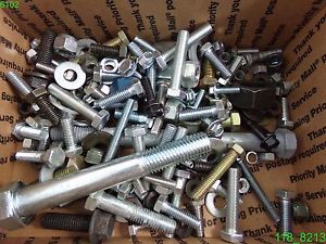 60 LBS 8 OZ: MIXED LOT OF BOLTS, NUTS, WASHERS &amp; LOCK WASHERS LOT #5
