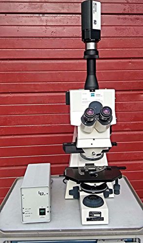 Zeiss axiophot inverted phase fluorescence microscope pulnix tm-745 ccd camera for sale