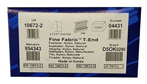 1/4&#034; Fine Fabric T-End Fasteners (10,000/box)