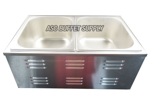 2 1/2pans Kettle Professional Bain-Marie Buffet Food Warmer Server with covers