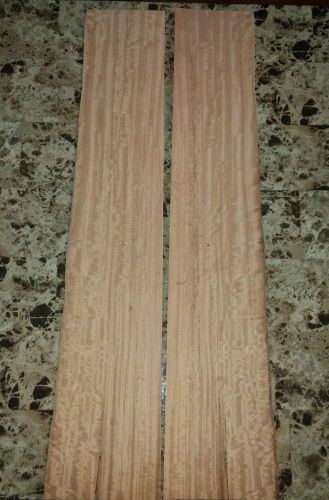 2 pieces of satinwood raw wood veneer 22&#034; x 4&#034; each 1/32&#034; thick