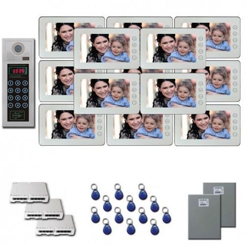 Office building video entry 13 seven inch color monitor door entry for sale