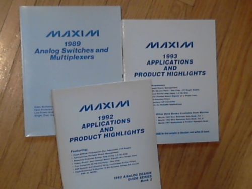 3 MAXIM Data Books &#039;93 &#039;92 Applications Highlights 89 Analog Switches  Multiplex