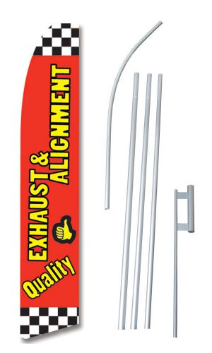 Quality exhaust &amp; alignment flag swooper feather sign banner 15ft kit made usa for sale