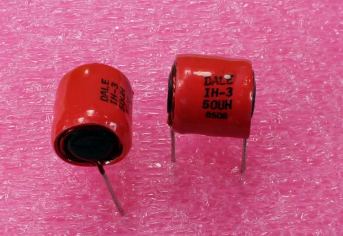 2X Vishay Dale IH-3 Noise Filter Inductor Coil -High Current - 50uH, 8A,Ferrite