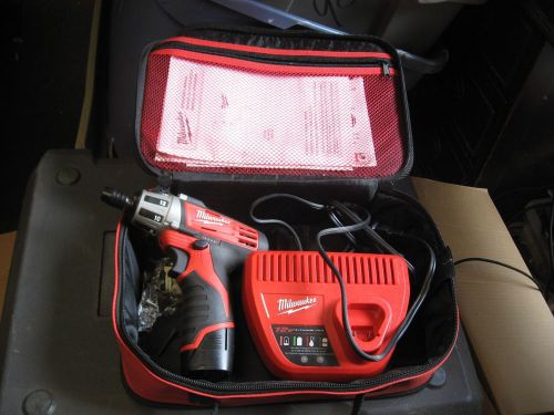 Milwaukee 12V Li-Ion Compact Driver 2401-20 w/ Battery Charger and Case