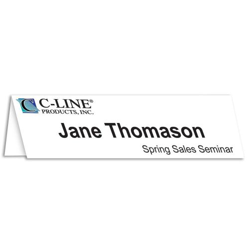 C-line large name tent cards inkjet/laser ready scored white 4.25 x 11 inches... for sale