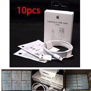 10X OEM Original Apple iPhone 7 6 6S Plus iPhone 5S SE Lightning Charger Cable