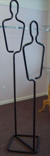 DOUBLE Stand MANNEQUIN Hollow BOUTIQUE COLLAPSIBLE Metal TUBE Display BLACK Used