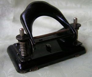 40&#039;s Vintage German Metal Two Pole Paper Punch*Perforator by S.Roeder-Germany