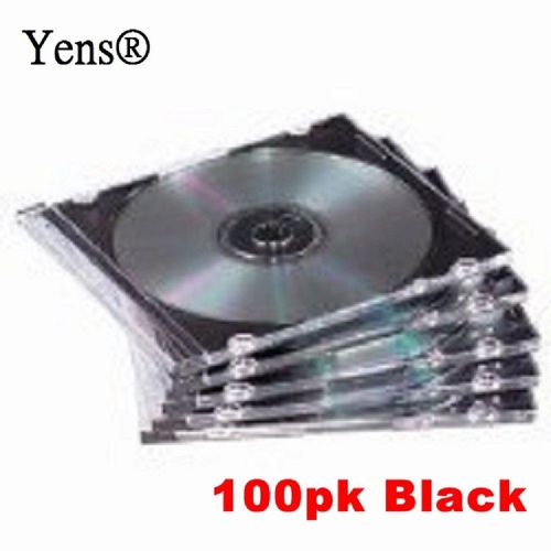 Yens CD Slim Slim CD Jewel Cases Black 100 Piece 100pk Black