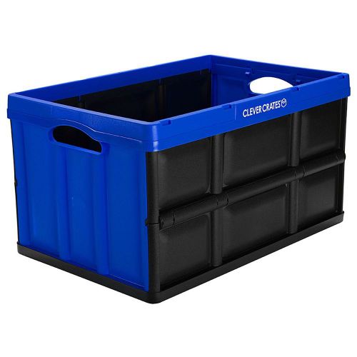 CleverMade CleverCrates Collapsible Storage Container, 62 Liter, Royal Blue