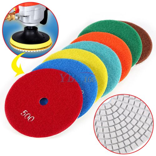 5&#034; 125mm Wet Diamond Polishing Pad Grinding Disc for Granite Marble Stone 7 Type