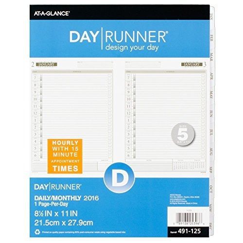 Day Runner Daily Planner Refill, 8.5 x 11 Inches Page Size (491-125-16)