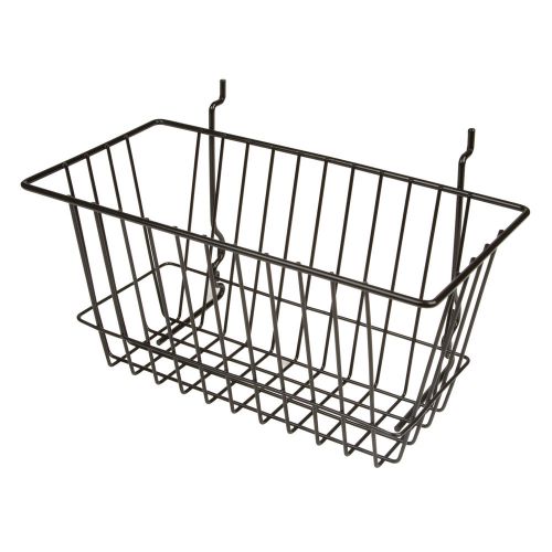 NEW SLATWALL WIRE NARROW BASKET 12&#034; x 6&#034; x 6&#034; STORE DISPLAY IN 3 COLORS