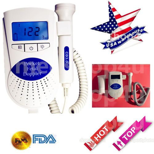 FDA US Sale Sonoline B Fetal Doppler 3MHz Probe,Baby Heart Monitor,Backlight,GeL
