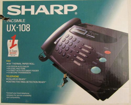 Sharp Fax Machine UX 108 Thermal Fax/Phone System *NEW in BOX*