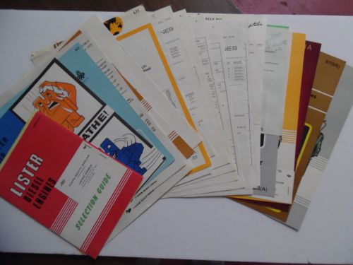 1960s to 1980 LISTER DIESEL ENGINE Catalog Sheet Brochure Lot Vintage 20 pieces