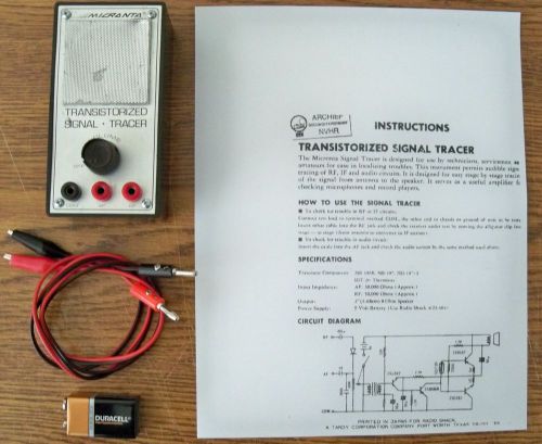 Micronta Radio Shack Signal Tracer w/Instructions Test Leads Battery Working