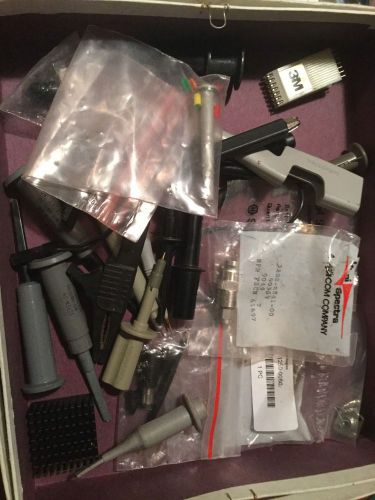 Lot of Tektronix, HP , misc. probe tips , adaptors and test equipment accy