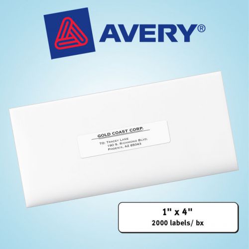 Avery Easy Peel Laser Mailing Labels 1&#034; x 4&#034; White 2,000ct