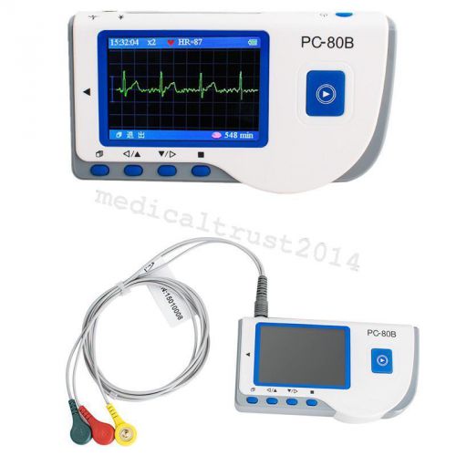 Portable Color Screen ECG EKG Heart Monitor Electrocardiogram Health Care PC-80B