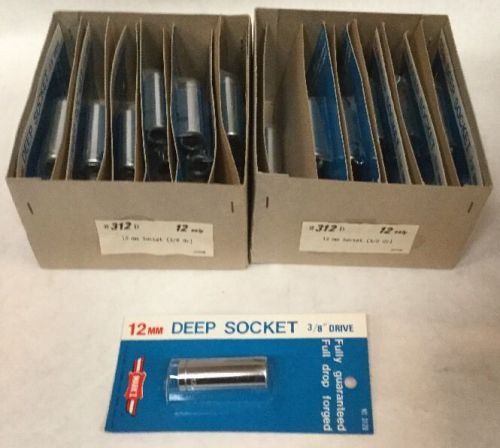 12MM Deep Socket 3/8&#034; Drive Bulk Pack 24 Sockets Mark1 312D 1303WTK.8B