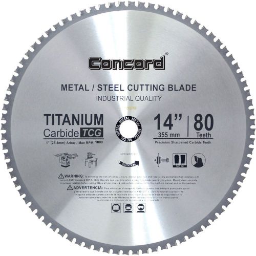 Metal cutting blade 14-inch 80teeth tct ferrous concord blades steel carbide saw for sale