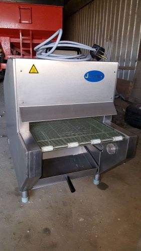 2015 jufeba ln-1 belt conveyor pretzel baking oven machine w/ salt spreader for sale