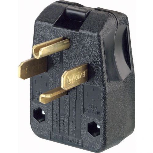 Leviton 30/50 Amp 3-Pole Angle Plug, Black