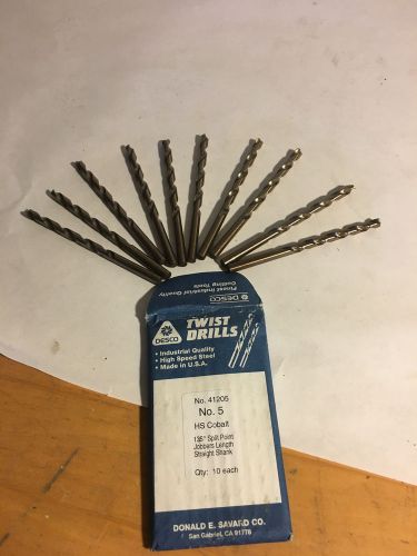 Desco twist drill bits - hs cobalt jobbers length (set of 10) for sale