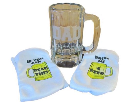Dad Beer Mug &amp; Socks Gift Set - Socks read If you can read this, bring me a beer