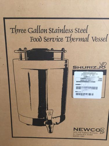 Newco Thermal Vessel dispenser 3 Gallon Stainless Steel FSTVEC-3 Food Service