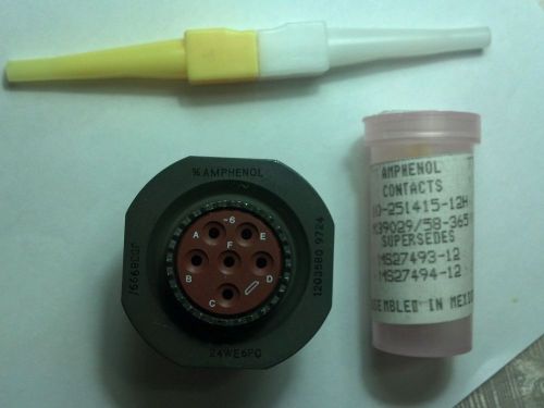 D38999/24WE6PC MIL-SPEC CONNECTOR  WITH CONTACTS NIB NEW + PINS