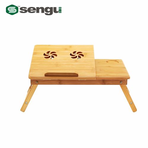 100% Bamboo Foldable Notebook Laptop Table Bed Simple Learning Small Desk(Small)