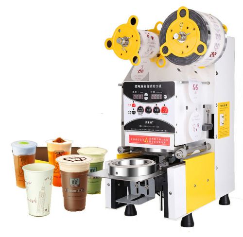 Full Automatic Bubble Tea Cup Sealing machine Fruit Juice Cup Sealer 220V New Y
