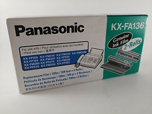 Genuine Panasonic KX-FA136 Fax Toner / Replacement Ink Film-2 Roll Pack - NEW