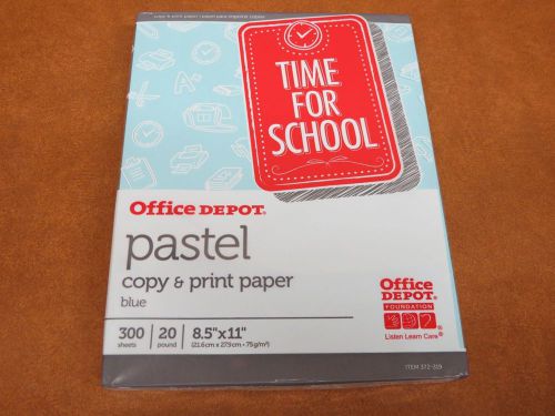 Office Depot 300 Sheets Pastel Blue 8.5 x 11 Copy Print 20 lb. Paper 372-319 NIP