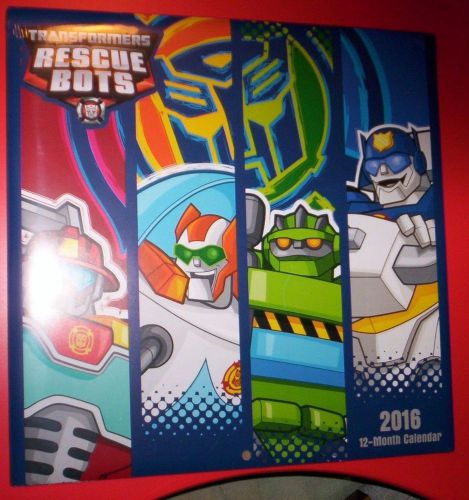 2016  Wall Calendar&#034; TRANSFORMERS RESCUE BOTS&#034;~ 12-Month 10x10&#034; SEALED