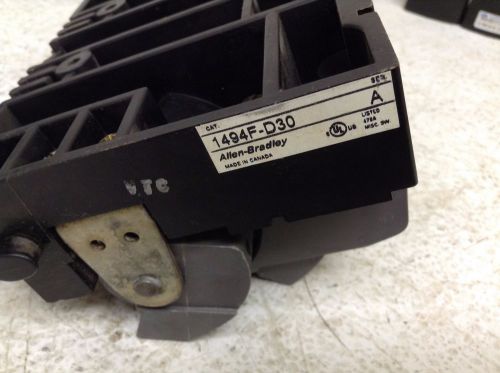 Allen Bradley 1494F-D30 Disconnect Switch 30 Amp 600 VAC 250 VDC 1494FD30 1494F