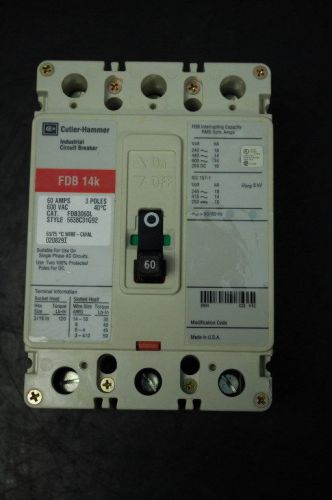 Cutler Hammer FDB3060L Molded Circuit Breaker (3 Pole / 60A)