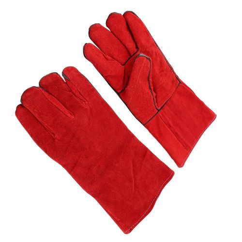 Labor Insurance Leather Welding Gloves Cowhide Protective Safety Work Glove Pair