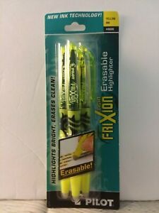 Pilot Light FriXion Erasable Highlighters Fluorescent Yellow 3 Pack