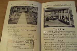 1927 LEHIGH Portland CEMENT Co~&#034;CONTRACTORS HANDBOOK&#034; Concrete Jobs~PHOTOS~