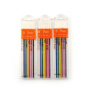 3Boxes 0.7mm Colored Mechanical Pencil Refill Lead Erasable School Stationary OR