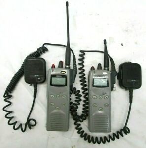 MACOM P5100 Two Way Radios w/ Otto Mics, Lot of Two (2)
