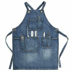 Jeanerlor - Jean Aprons for MenDenim Apron for Hair Stylist Craftsmen with T...